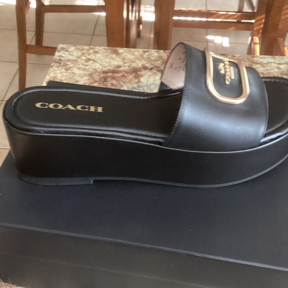 Coach Black and Gold Women's Sandals